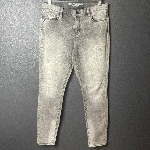 DKNY Jeans Women's Gray Acid Wash CITY Ultra Skinny Jeans Size 10 - Picture 4 of 12